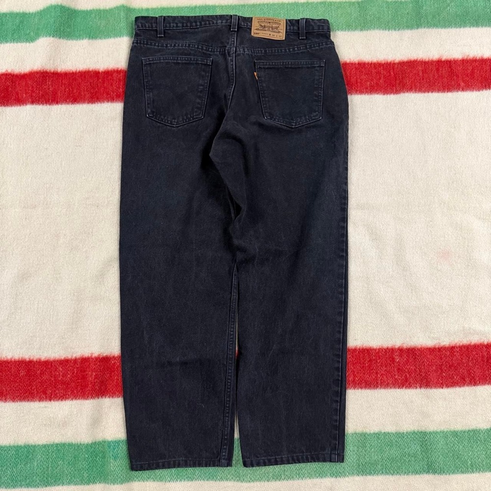 Vintage Levis 550 Orange Tab Black Jeans Made in USA 38x30 Fits 37x30.5 90s